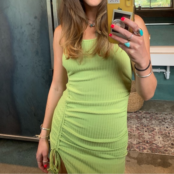 Green Halter Dress - Picture 4 of 5